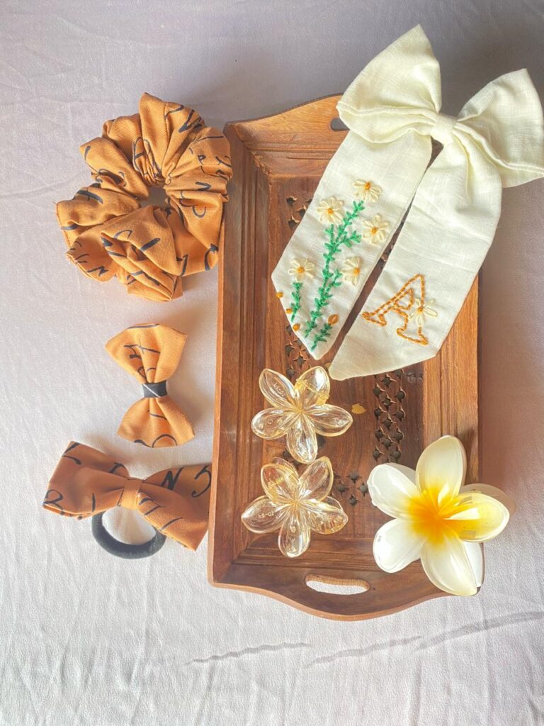 Golden Meadow Floral-Inspired Hair Accessory Set