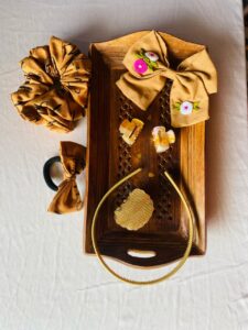 Golden Bloom Bundle – Handmade Floral Hair Accessories Gift Set
