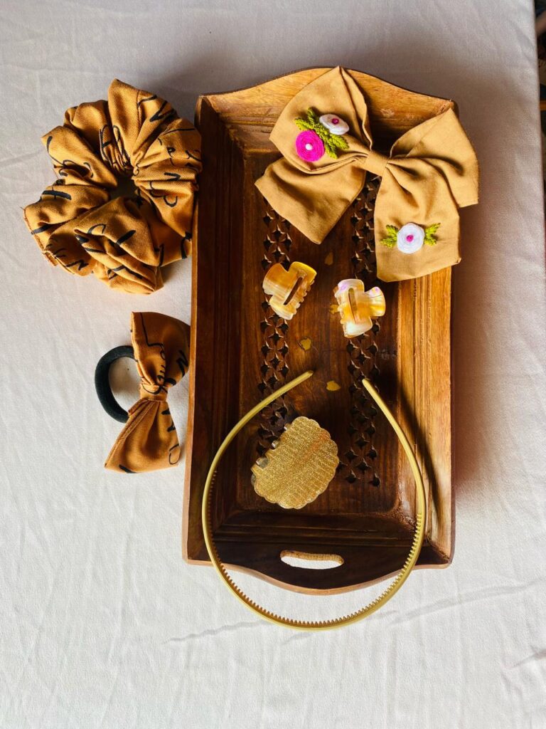 Golden Bloom Bundle – Handmade Floral Hair Accessories Gift Set