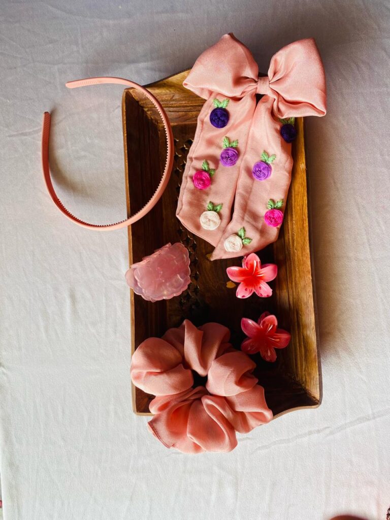 Blush Blossom Deluxe Hair Accessory Gift Set – 6-Piece Floral-Inspired Pink Hair Styling Collection
