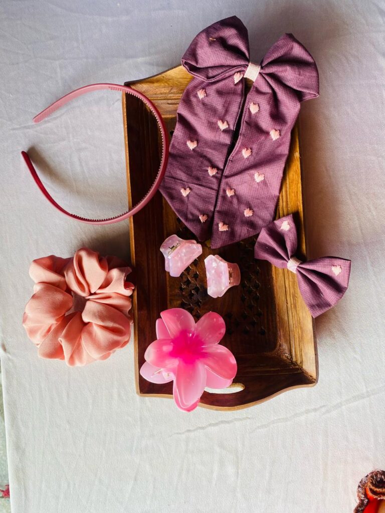 Romantic Plum & Petal Pink Hair Accessory Collection