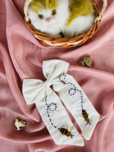 Whispers of the Honey Trail – Handcrafted Bee Bow