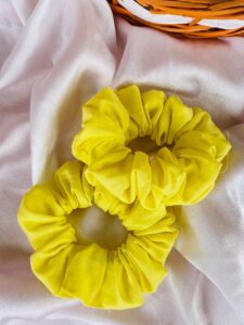Sunshine Yellow Chiffon Scrunchie 2 Piece – Bright and Cheerful Hair Ties for Everyday Style